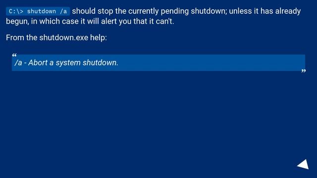 How to cancel a shutdown /t command in Windows? смотреть онлайн