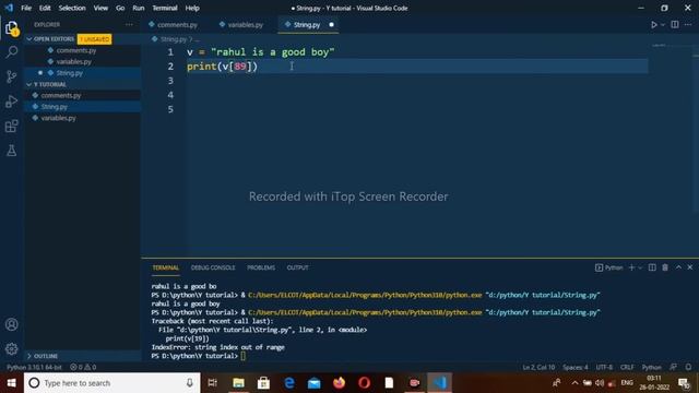 String Slicing And Other Functions in python | Python Tutorial For Beginner in Tamil |#python #tami смотреть онлайн