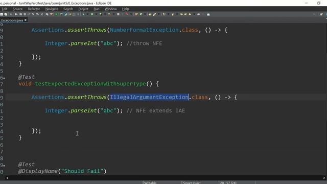 Chapter 5: Junit Assert Exceptions смотреть онлайн