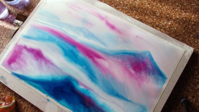 ПЕЙЗАЖ АКВАРЕЛЬЮ - ГОРЫ - по-мокрому смотреть онлайн