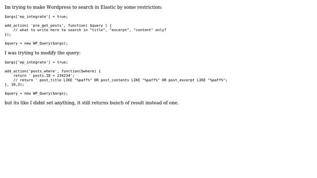 Wordpress: How to search in Elastic by post title/concerpt/content? смотреть онлайн