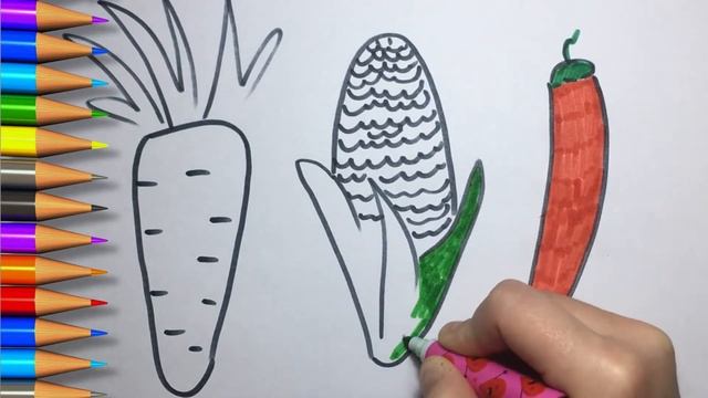 как нарисовать овощи-how to draw vegetables как нарисовать овощи смотреть онлайн