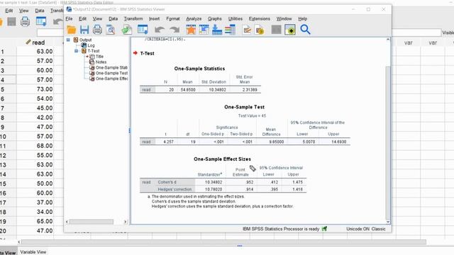 One sample t-test using SPSS version 28 смотреть онлайн