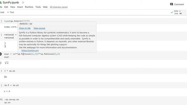 Библиотека SymPy для Python (видео 2) #sympy #python #integer #rational #pi #E #exp #log смотреть онлайн