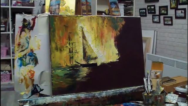 Алла Белопесоцкая видеоурок живопись маслом " Корабли" смотреть онлайн