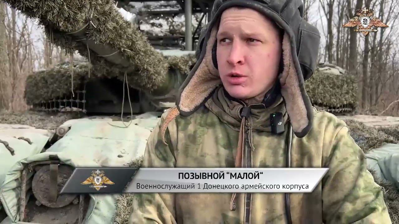 Работа экипажа танка Т-80 на Донецком направлении. смотреть онлайн