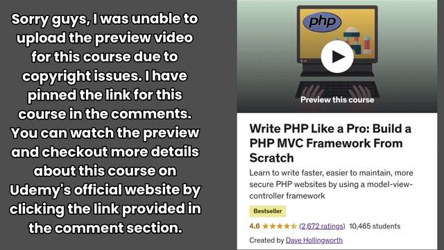 Write PHP Like a Pro: Build a PHP MVC Framework From Scratch смотреть онлайн