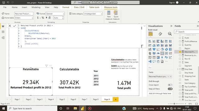 6) calculatetable vs relatedtable in #dax смотреть онлайн