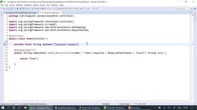 Server Side Templating in Spring Boot using Thymeleaf | RAJASEKHAR REDDY смотреть онлайн