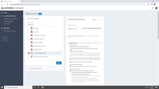 Inventor 2022: установка и развертывание