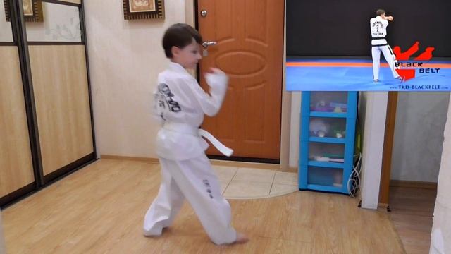 Чон-Джи Туль повторяем за Черным поясом! Готовлюсь сдать на желтый пояс Тхэквондо ITF смотреть онлайн