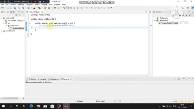 Eclipse workspace 2020-12 First Hello world Program In java Tutorial смотреть онлайн