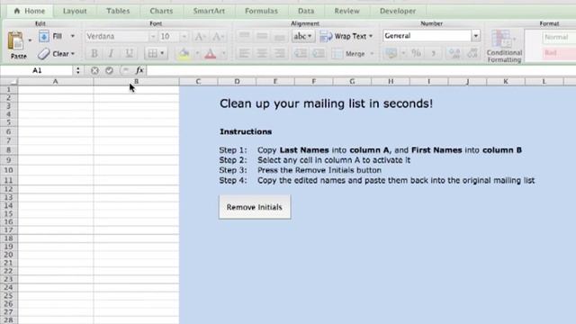 Clean Up Mailing List in Seconds! Remove Initials Program смотреть онлайн