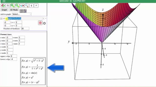 Graph a Function of Two Variable Using 3D Calc Plotter смотреть онлайн