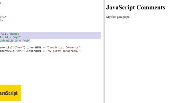 Comments in Javascript JavaScript Tutorial w3Schools Ch#06 English смотреть онлайн