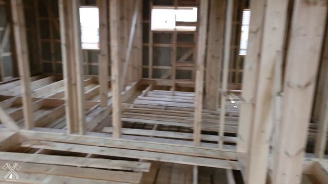 Большой дом без отделки 11,5х9 + терраса 1,5х4,5. Каркасный дом для самостоятельной отделки. ВМ смотреть онлайн