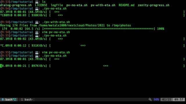 Shell Script Progress Bar With PV