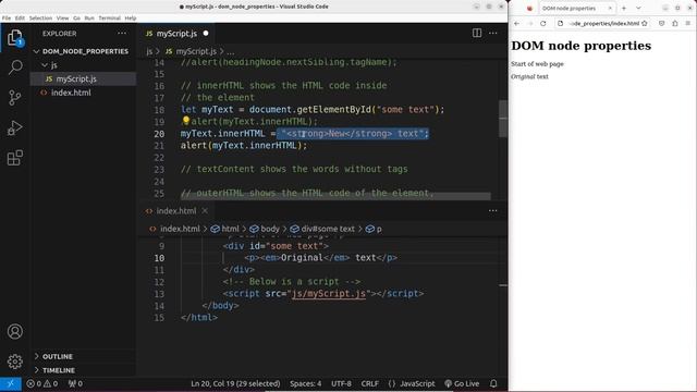 DOM node properties - Basic JavaScript Fast (50) | nodeName, tagName, innerHTML, textContent смотреть онлайн