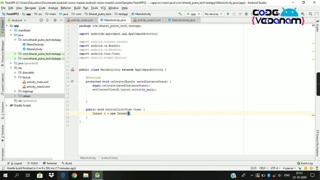 Handle clicks on Button in Android studio | OnClick method | setOnClickListner method смотреть онлайн