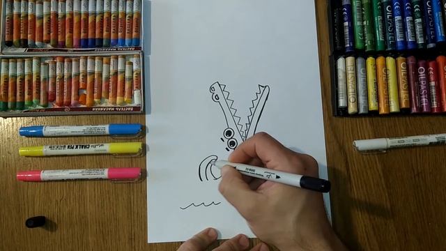 Как нарисовать крокодила / Урок Рисования / How to draw a crocodile / Drawing Lesson смотреть онлайн