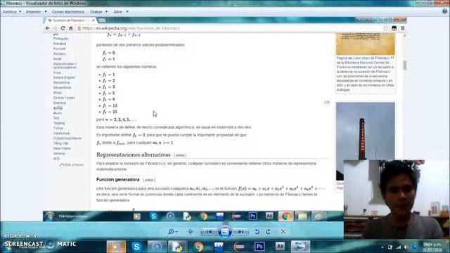 función recursiva de fibonacci en python 3.4 смотреть онлайн