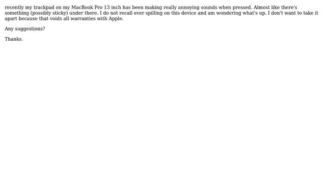 MacBook Pro 13 inch trackpad: Makes very annoying sounds when clicked смотреть онлайн
