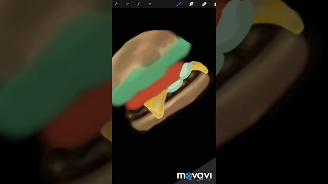 Бургер гамбургер булка чизбургер Procreate рисунок на планшете смотреть онлайн