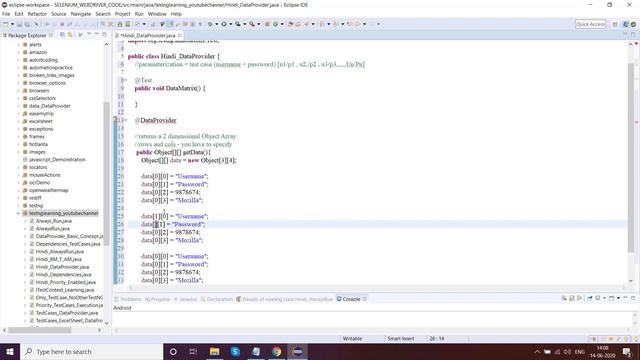 (in Hindi) DataProvider basic concept in TestNG смотреть онлайн