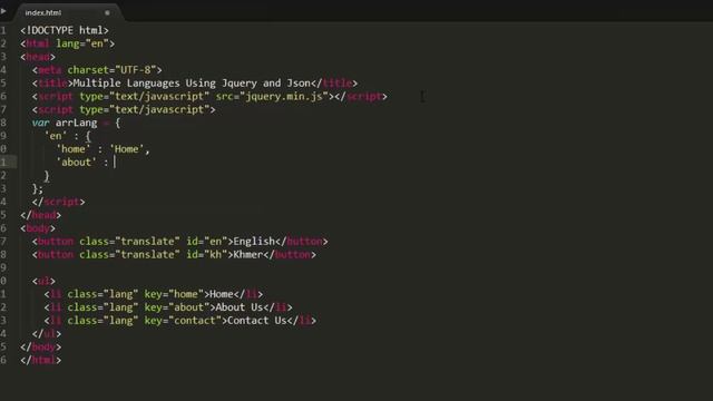 Multiple languages using Jquery and Json смотреть онлайн