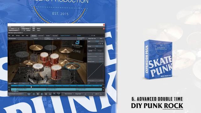 DIY Punk Rock -Skate Punk -MIDI Drum Expansion Pack (Superior Drummer 3) смотреть онлайн
