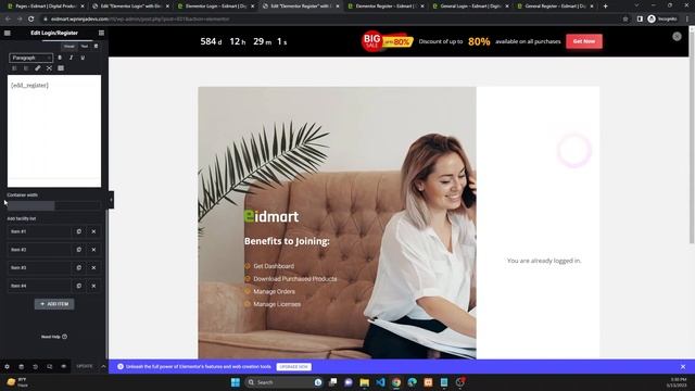 Eidmart Theme: Setup Login & Register Page смотреть онлайн