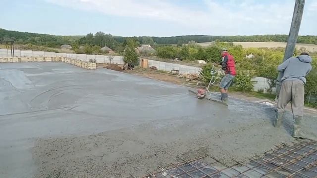 Укладка бетона на монолитном перекрытии. смотреть онлайн