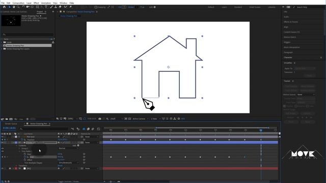 Animate like Drawing Vector Pen Tool in After Effects Tutorial смотреть онлайн