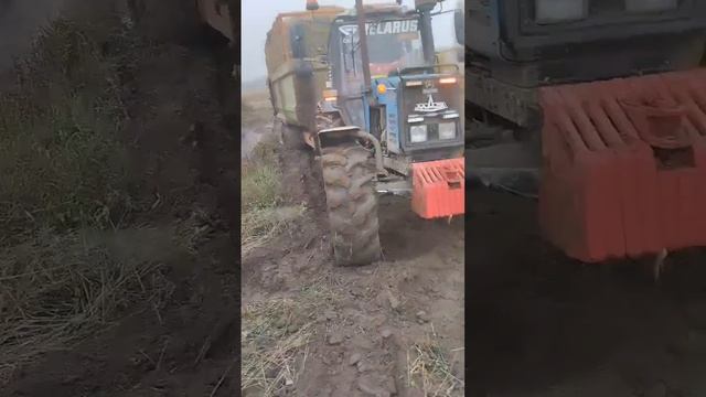 Застрял на тракторе МТЗ 1221 с ПСКТ-15 смотреть онлайн
