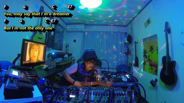 TryHamo『Imagine』【JohnLennon:cover】[VOICELIVE3,TRIO+,GR-55,L-20,GodinGuiter］弾き語り&ハモり&歌詞コード смотреть онлайн