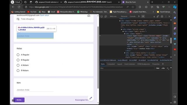 CARA ISI GOOGLE FORM OTOMATIS DENGAN BANYAK DATA VIA PYTHON SELENIUM смотреть онлайн