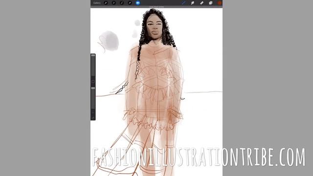 Fashion Illustration w/ Procreate App on iPad : sheer, stripes, ruffles, chevron. смотреть онлайн