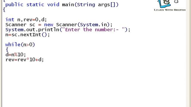 22 Program to Reverse Number in java смотреть онлайн