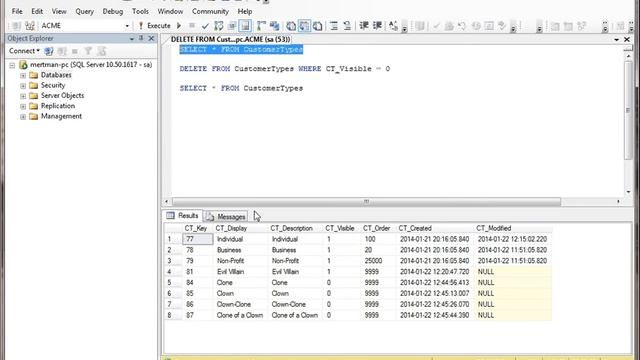 SQL Server -- DELETE RECORDS FROM TABLE VIA TSQL SCRIPT смотреть онлайн