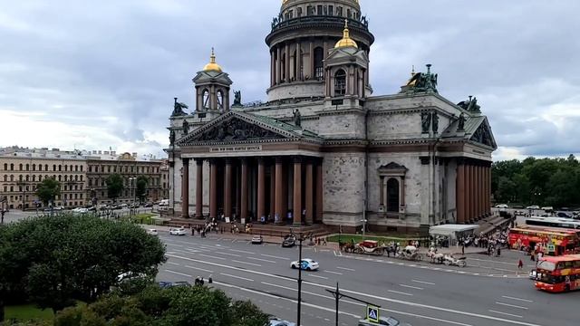 View of St.Isaac's Cathedral from the window of the Angleterre Hotel, St.Petersburg 08.08.21 HDQ pt смотреть онлайн