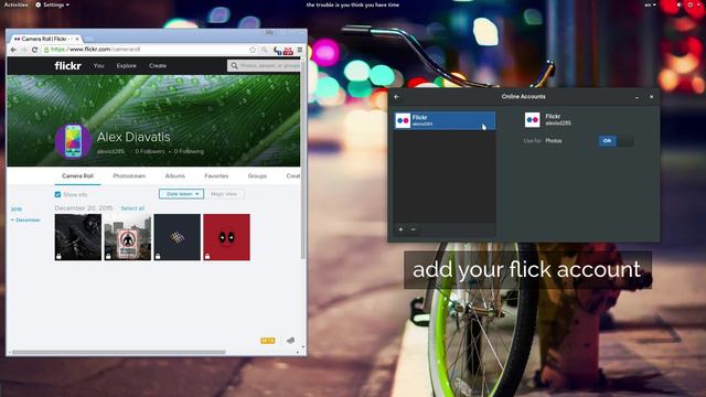 How to set wallpapers from flickr photos | Gnome 3.20 (devel) смотреть онлайн