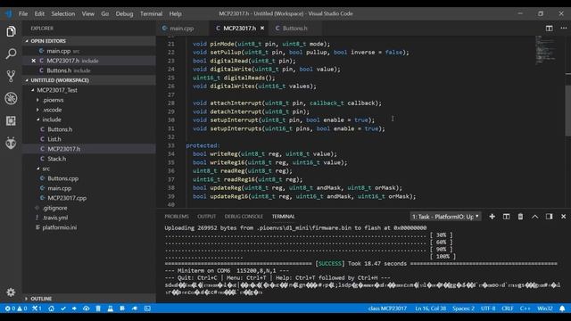 Опрос кнопок через MCP23017 для ESP8266 смотреть онлайн
