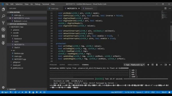 Опрос кнопок через MCP23017 для ESP8266