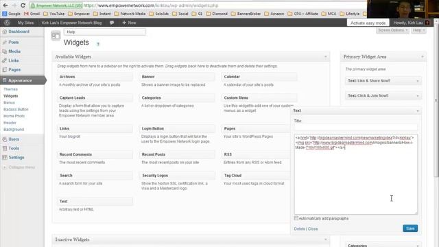 WordPress Blogging - How to add a banner ad at the side bar of your WordPress blog смотреть онлайн