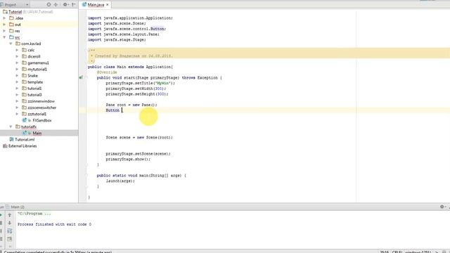 JavaFX. Tutorial#1. Button. (Урок 1. Кнопка.) rus. смотреть онлайн