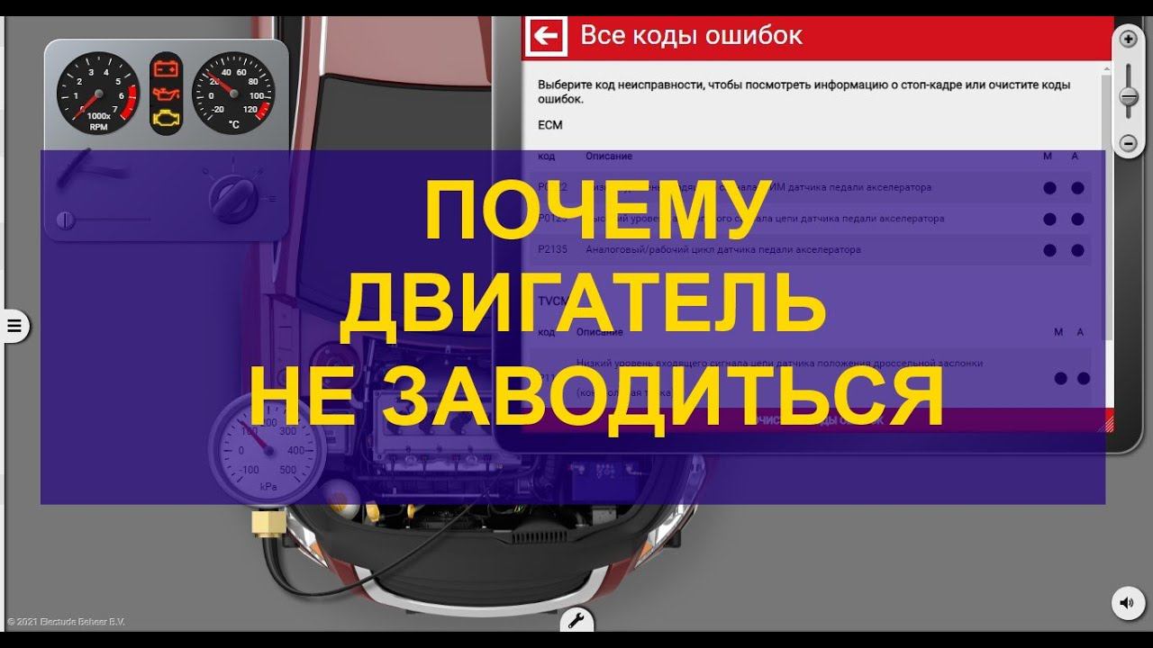 Работаем с Simulator Electude. Определяем почему двигатель не заводиться