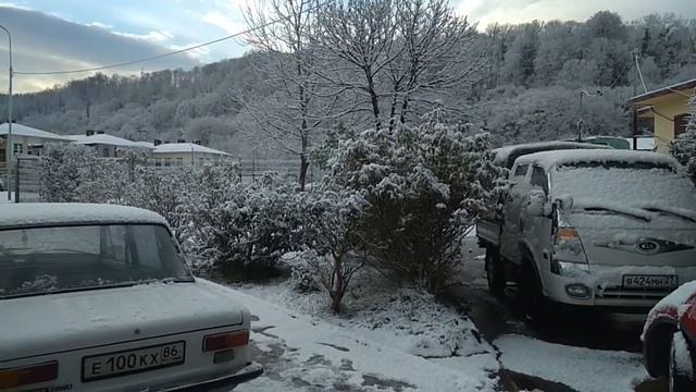 Неожиданный снег в Сочи. смотреть онлайн