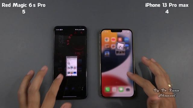Red Magic 6s Pro Ghost vs iPhone 13 Pro max | SpeedTest and Camera comparison смотреть онлайн