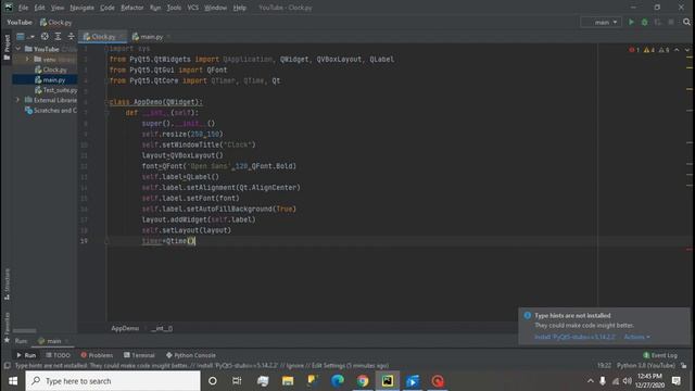 How to create GUI Clock in PYQT5 Python смотреть онлайн