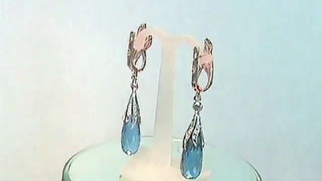 Серьги из золота с топазами London blue смотреть онлайн